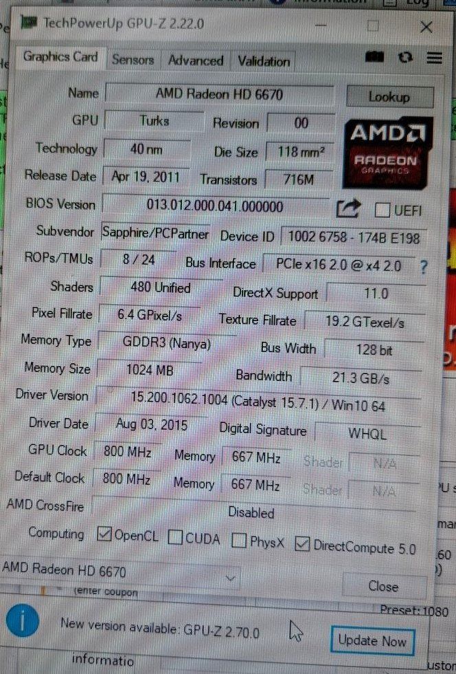 Відеокарта Radeon HD 6670  (1Gb/128bit/GDDR3)  (№05) - фото фото фото 2