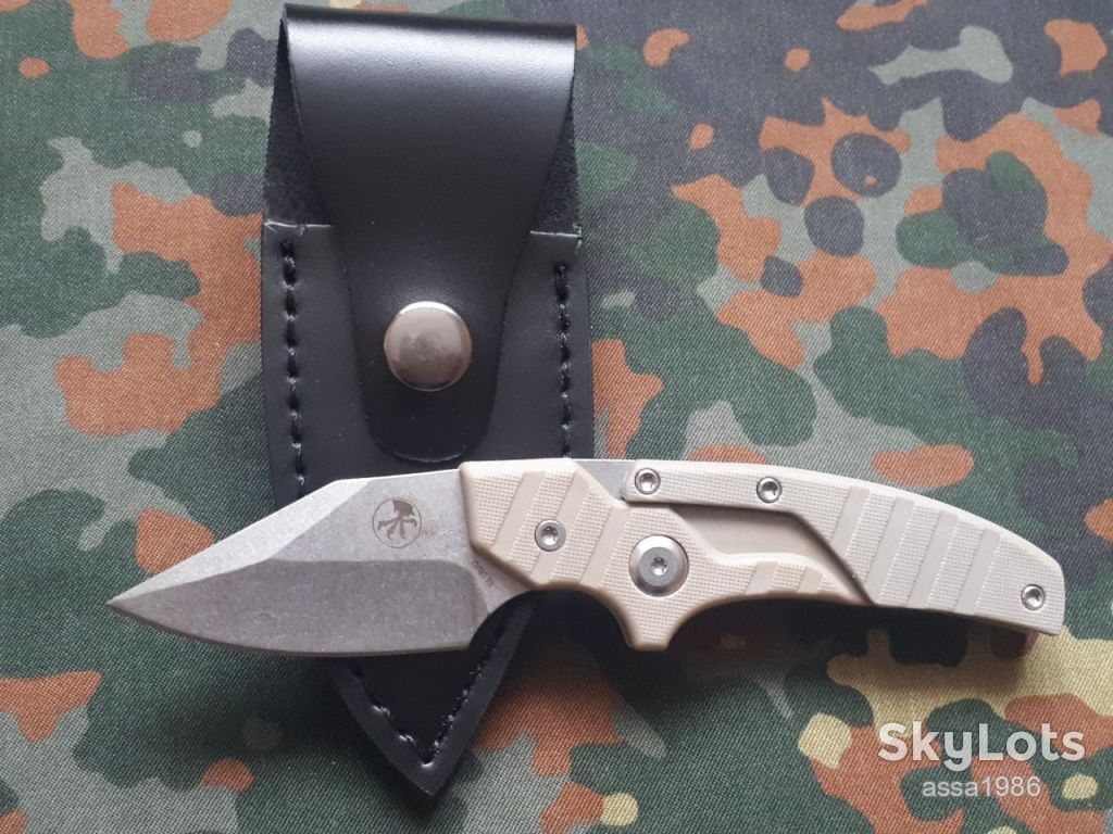 Туристичний Ніж Microtech Transformer M390 Пустеля,2в1 складний EDC,Push dagger тичковий в чехлі - фото фото фото 3