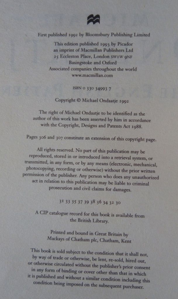 English Patient The Michael Ondaatje English на Английском книга - фото фото фото 4