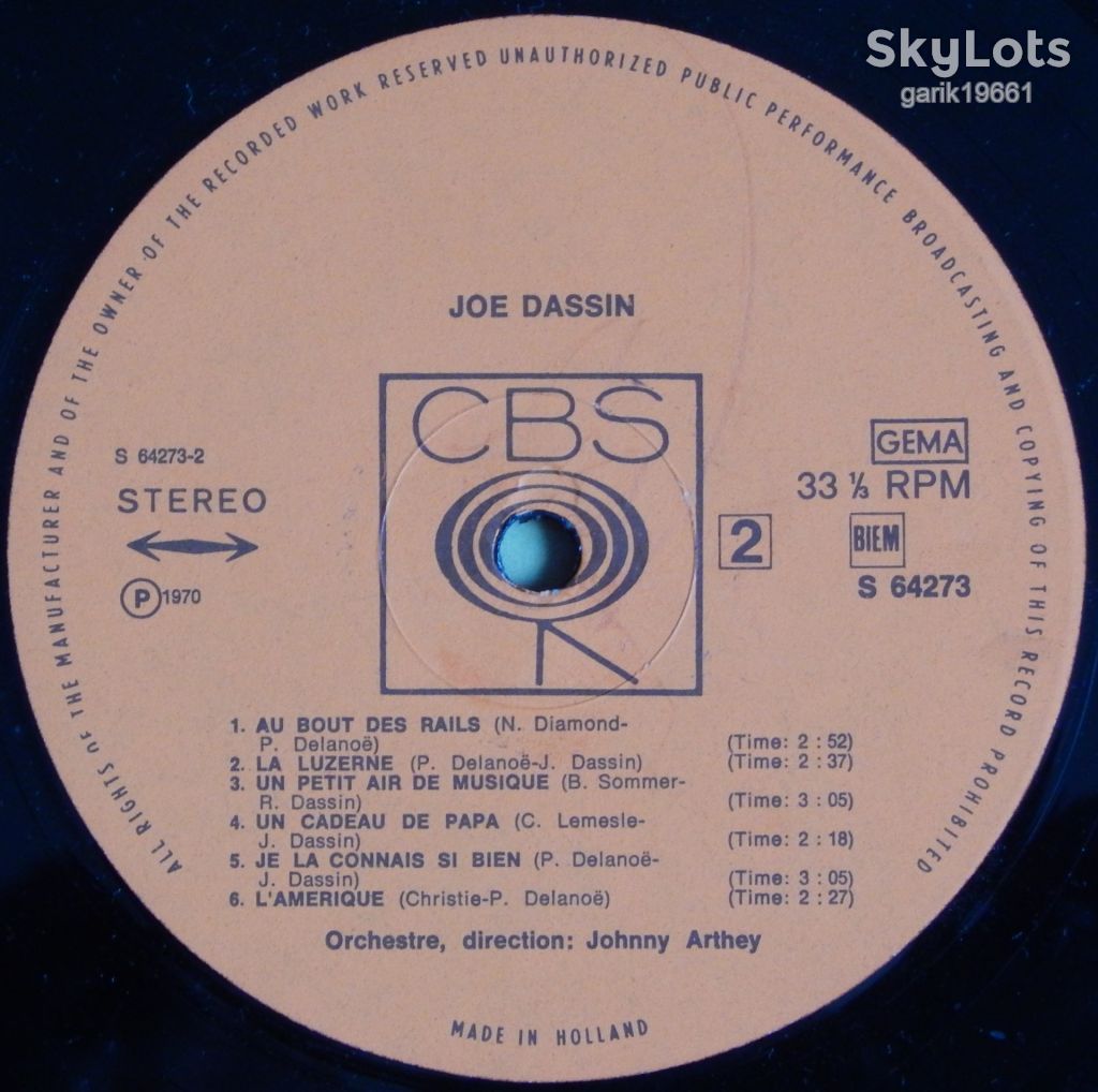 Joe Dassin – Joe Dassin  (CBS – S 64273, Holland) EX+/EX+ - фото фото фото 4