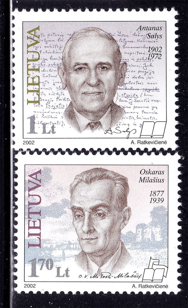 Литва 2002 г  MNH - личности - - фото фото фото 0