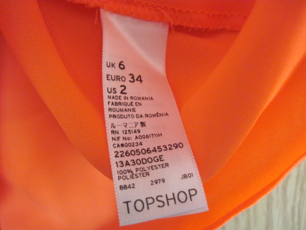 Новый оранжевый   топ  "TOPSHOP " р.40 - фото фото фото 8