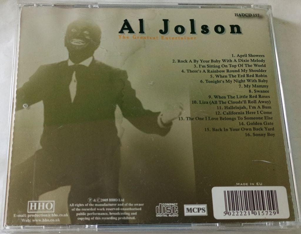 AL JOLSON The Greatest Entertainer  CD UK - фото фото фото 2