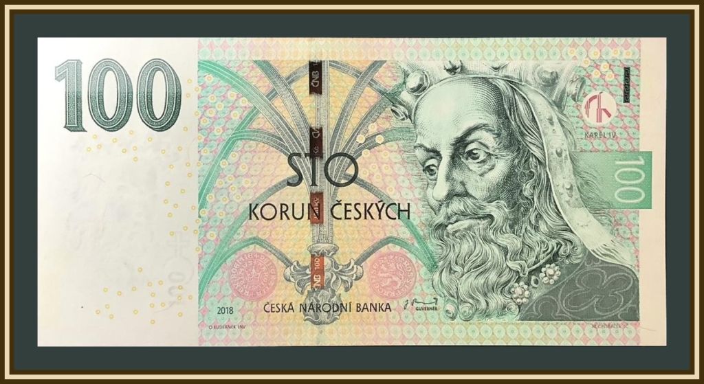 Чехия 100 крон 2018 P-18  (18g) UNC - фото фото фото 0