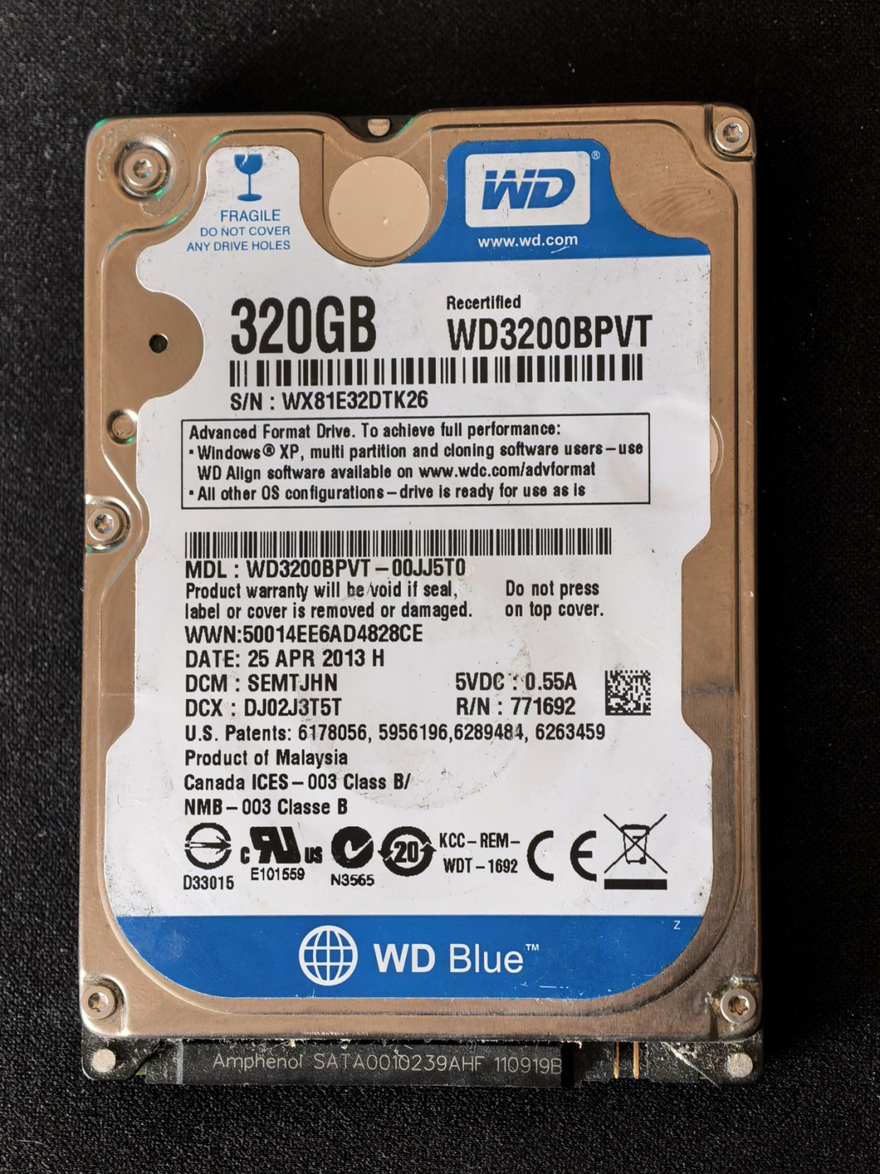 Жесткий диск WD Blue 320 GB sata 2.5 в идеале - фото фото фото 0