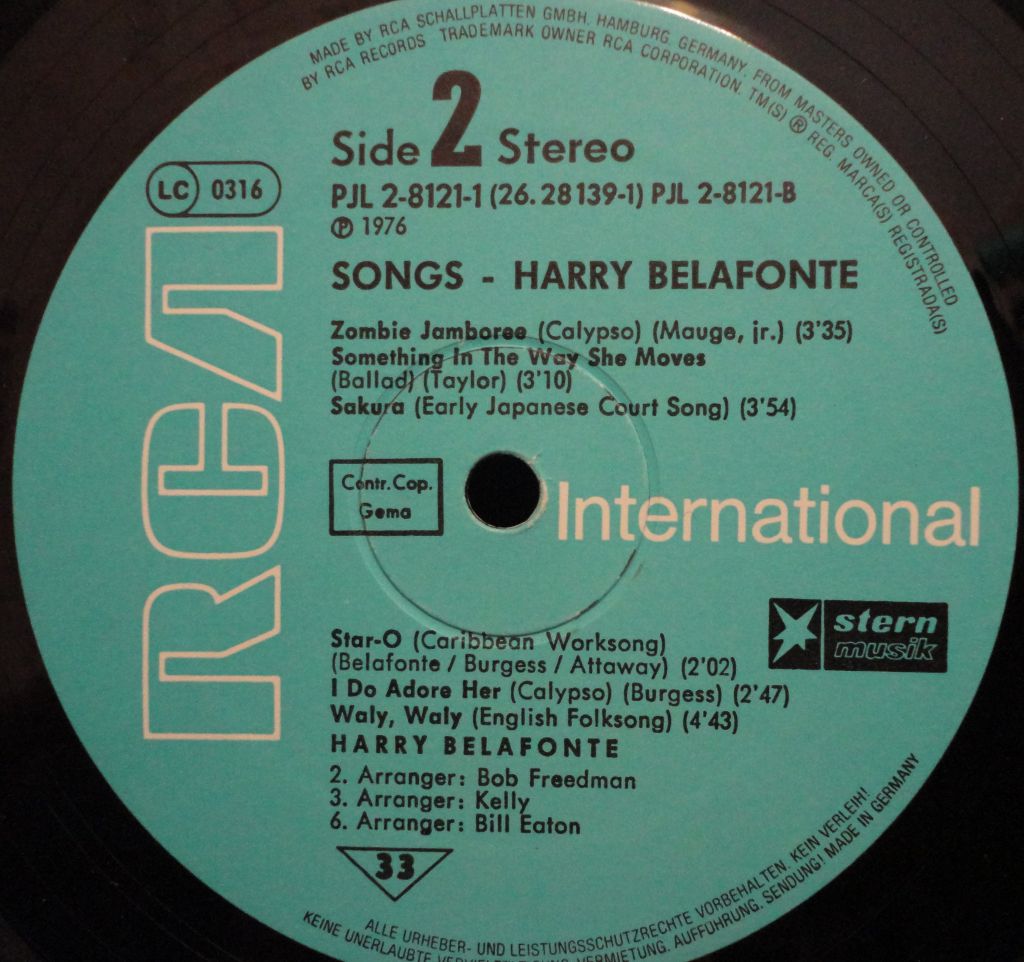 Harry Belafonte - Songs 2 LP - фото фото фото 3