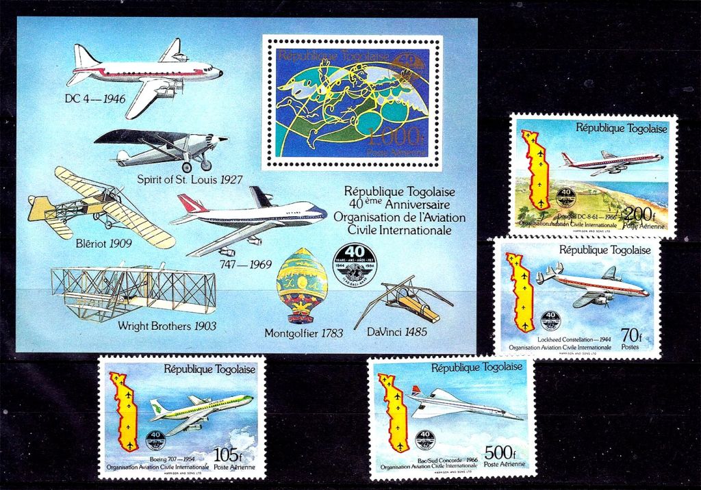 Авиация . Того  1984 г MNH - блок + марки - фото фото фото 0