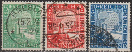 1925 - Німеччина - 1000 років Рейнланда Mi.372-74 _2,40 € - фото фото фото 0