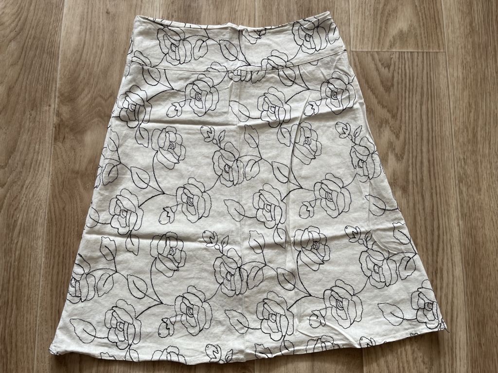 Льонова біла спідниця/юбка, 42-44р, міді - фото фото фото 3