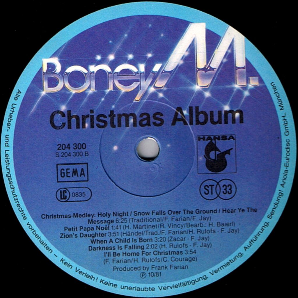 Boney M - Christmas Album - 1981.   (LP). 12. Vinyl. Пластинка. Germany. - фото фото фото 3