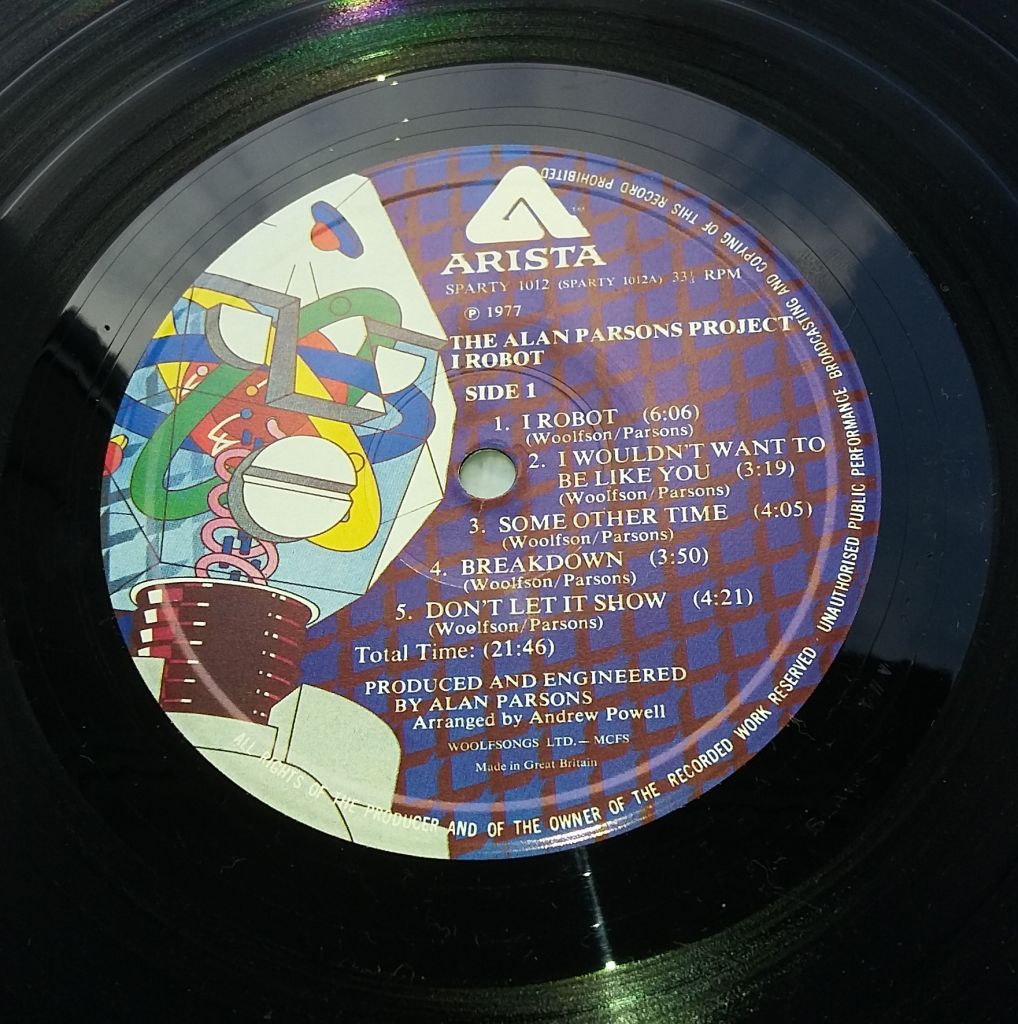 THE ALAN PARSONS PROJECT I Robot LP VG++ - фото фото фото 3