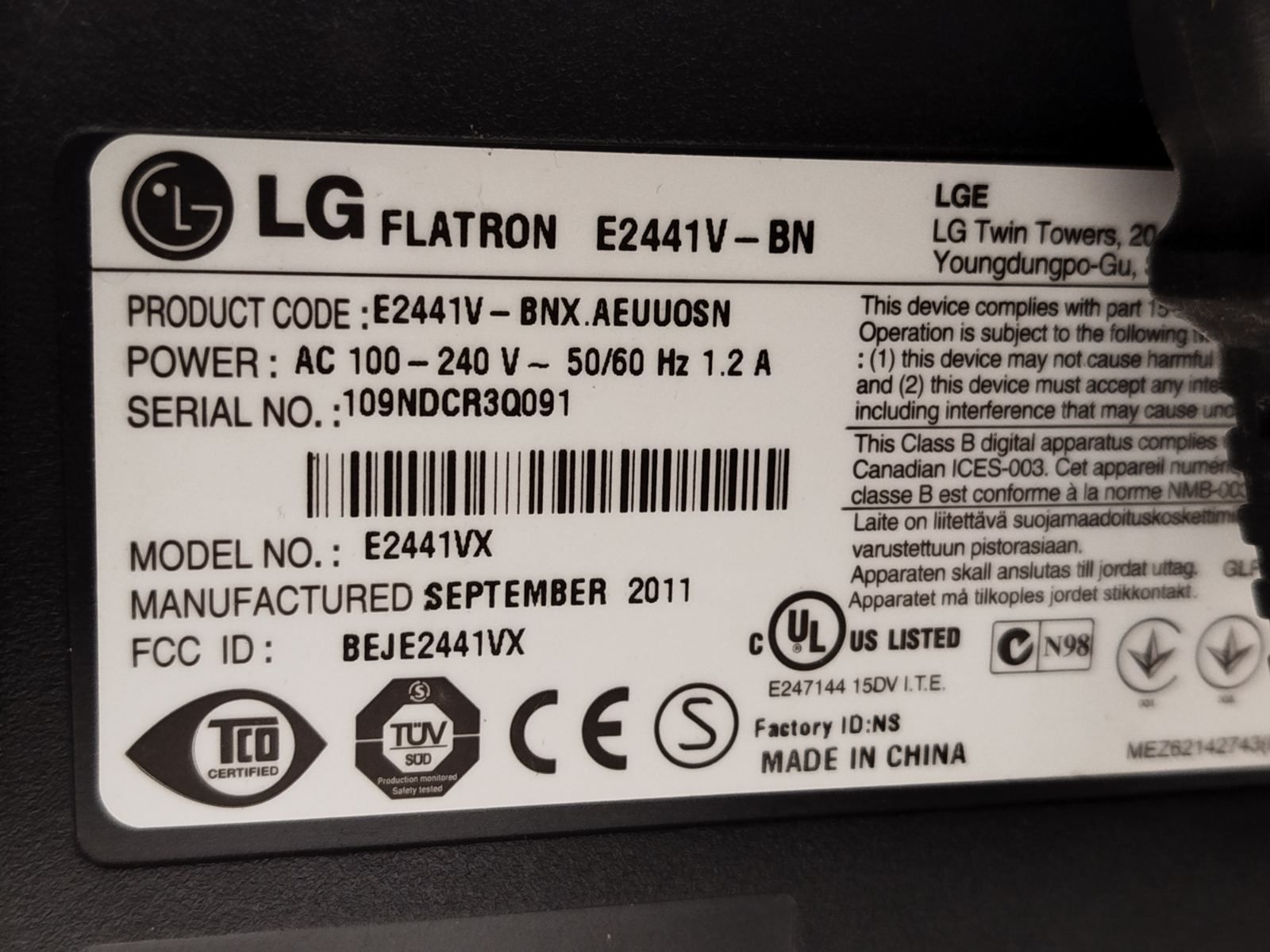 Монітор LG FLATRON 24 дюйми HDMI - фото фото фото 7
