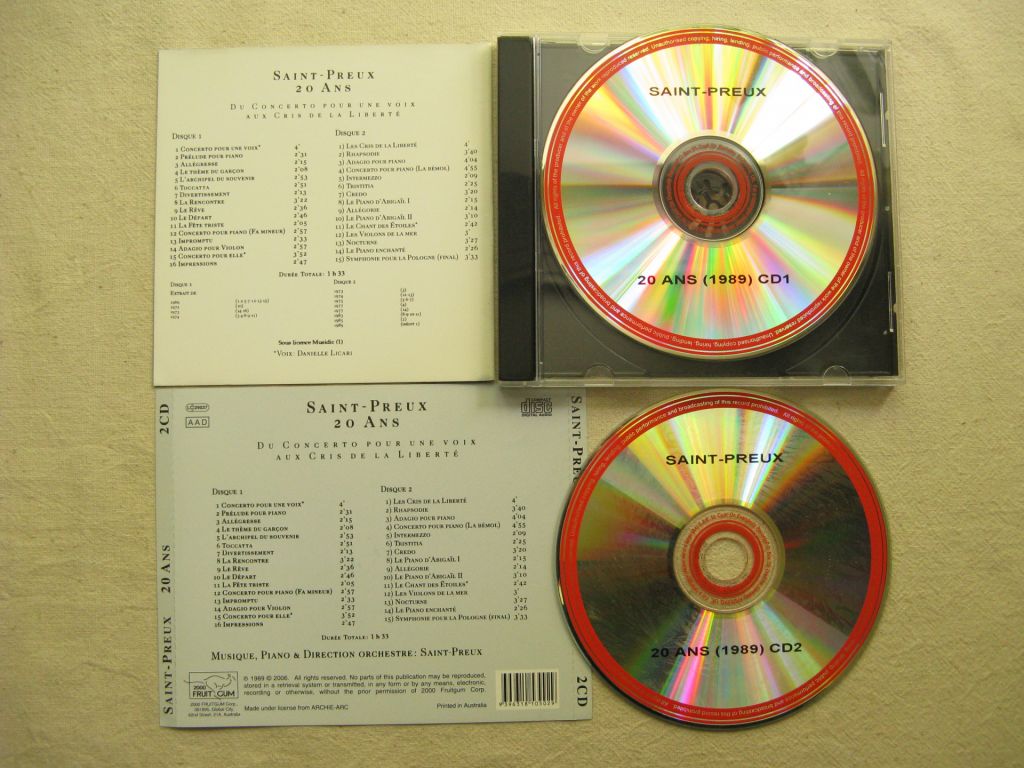 CD Saint-Preux. 20 Ans. 2 CD. 1989/2006. - фото фото фото 2