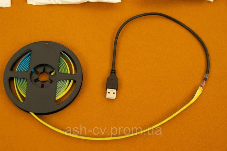 Світлодіодна, стрічка, USB, LED, 2 метри, COB, 320LEDs, 6000K, Cold White - фото фото фото 1