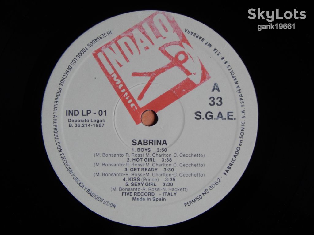 Sabrina - Sabrina  (Indalo Music – INDLP-01, Spain) EX+/NM- - фото фото фото 2