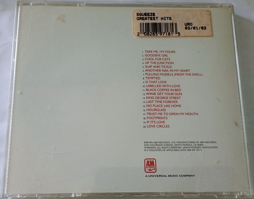 SQUEEZE Greatest Hits CD US - фото фото фото 2