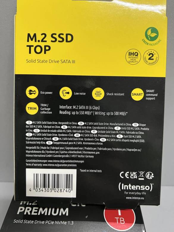SSD накопитель Intenso TOP 1TB M.2 SATAIII TLC (3832460) Новый! - фото фото фото 2