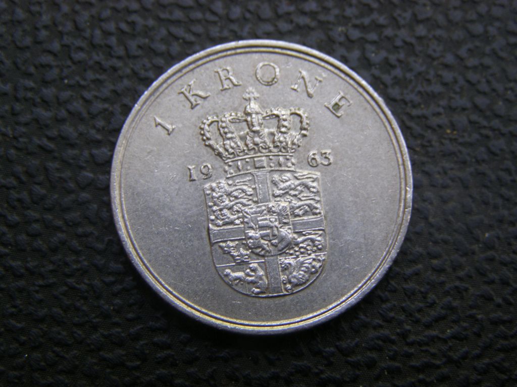 1 крона Дания 1963 г - фото фото фото 0