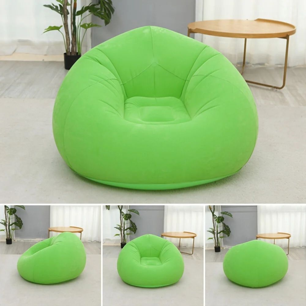 Надувне крісло-пуф Inflatable Sofa / Надувне крісло-мішок 110×110×85 см Зелений - фото фото фото 4
