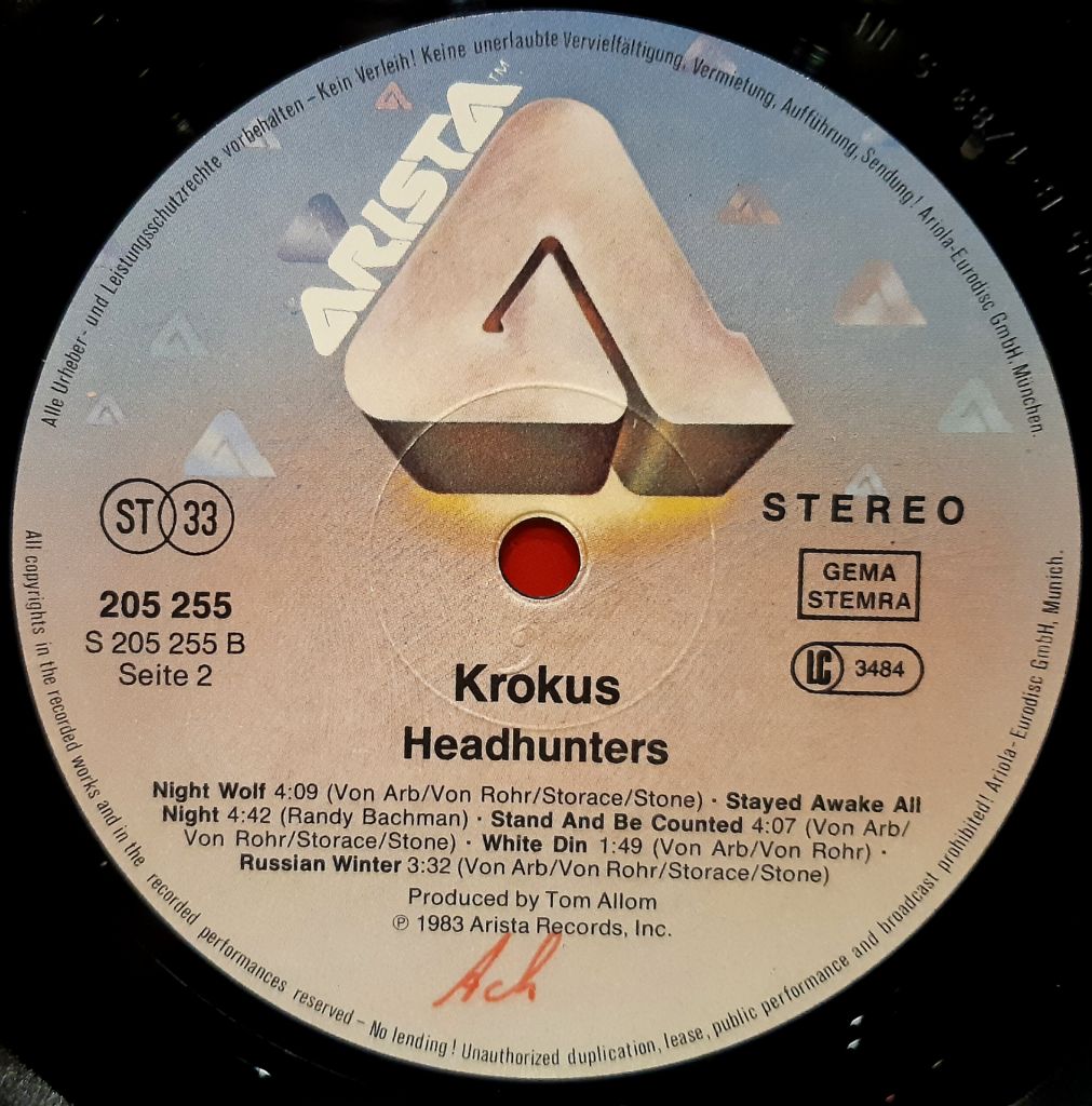 Krokus - Headhunter - 1983.   (LP). 12. Vinyl. Пластинка. Germany - фото фото фото 3