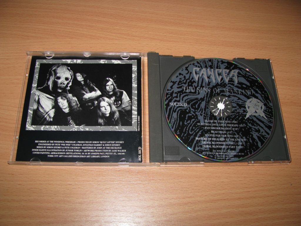 CANCER - The Sins Of Mankind   (1993 Vinyl Solution 1st press,UK) - фото фото фото 1