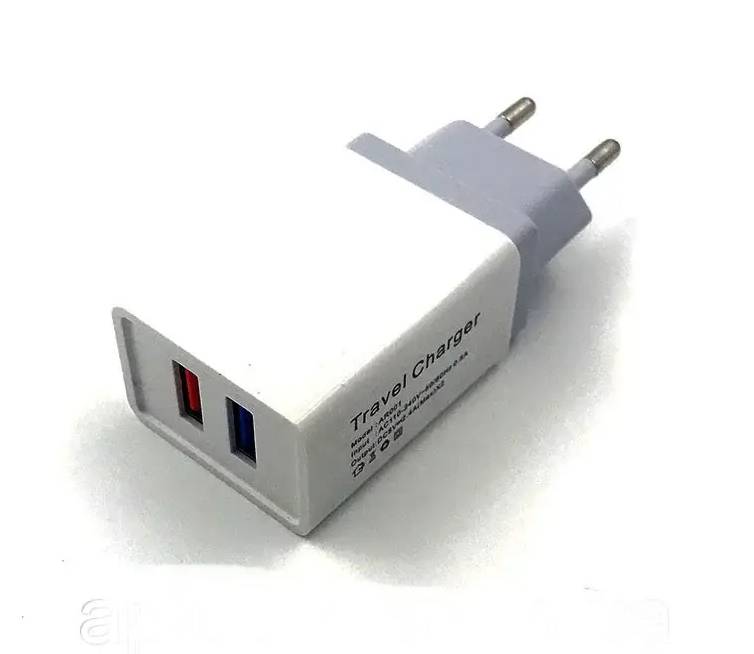 Зарядний пристрій для телефона Fast Charge Мережевий зарядний пристрій з 2 USB-портами - фото фото фото 0