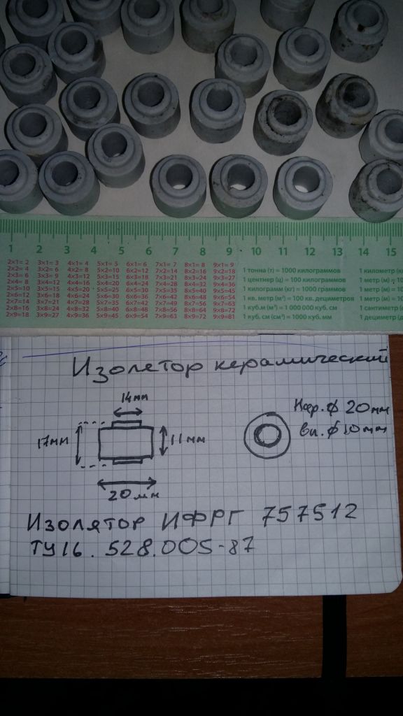 лот 1000шт. Изоляторы керамические. Изоляторы ИФРГ 757512.  Кордиеритовые изоляторы - фото фото фото 1