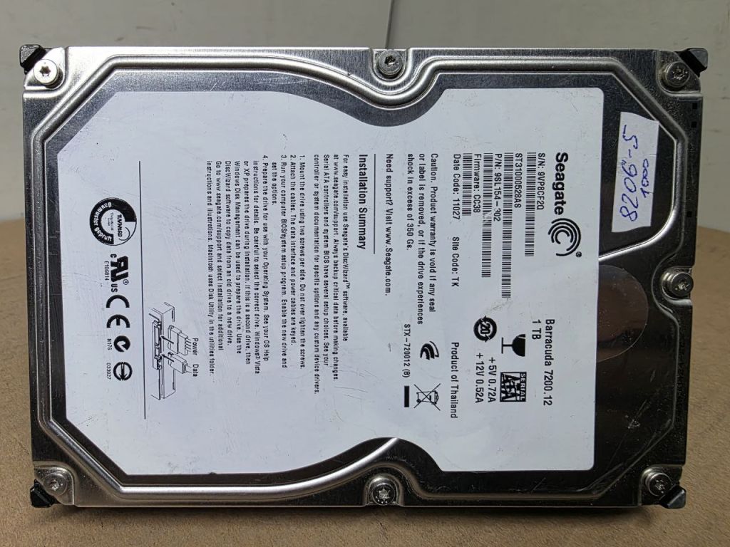1000Gb 1Tb 3,5 SATA ST31000528AS Seagate жорсткий диск    (8206-5) - фото фото фото 2