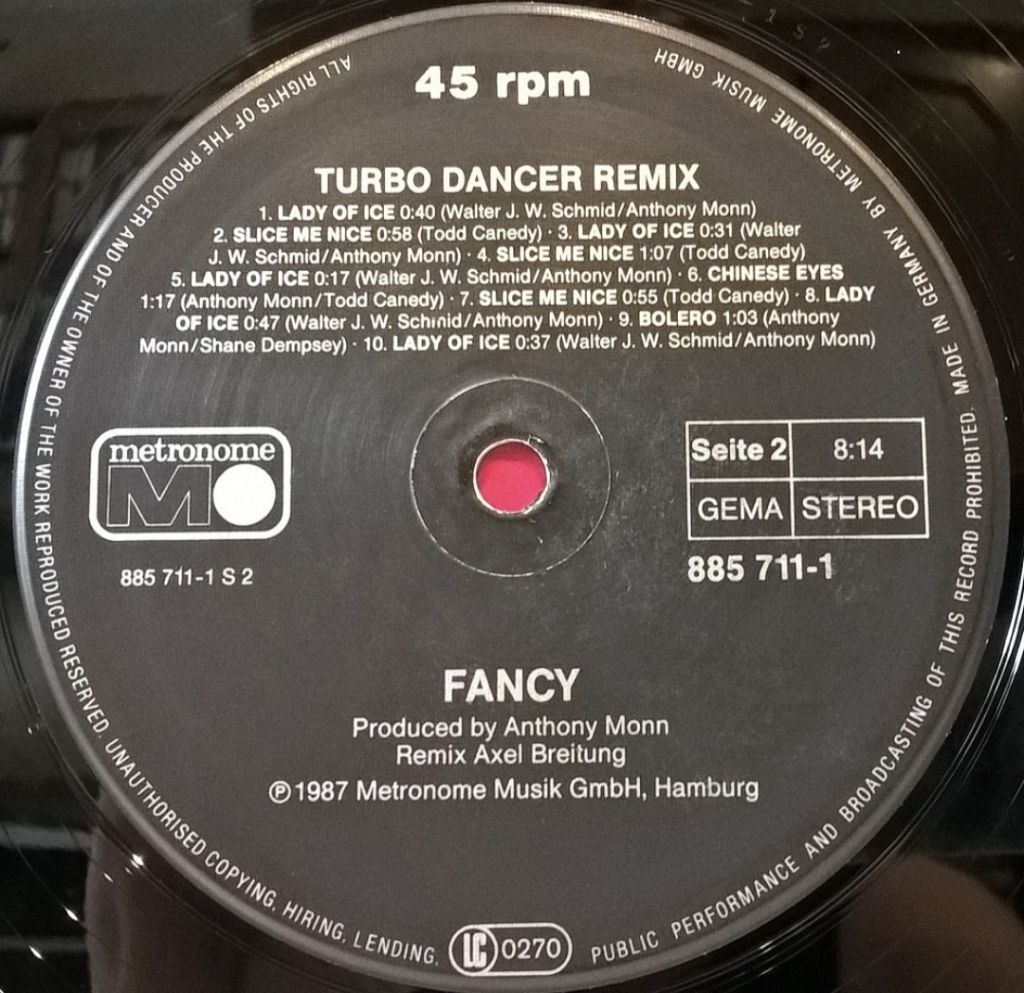 Fancy ‎- Latin Fire - 1987.  (EP). 12. Vinyl. Пластинка. Germany. - фото фото фото 2