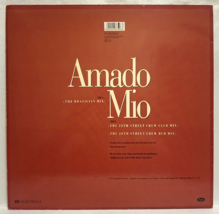 Grace Jones - Amado Mio - 1990.  (EP). 12. Vinyl. Пластинка. EEC. - фото фото фото 1