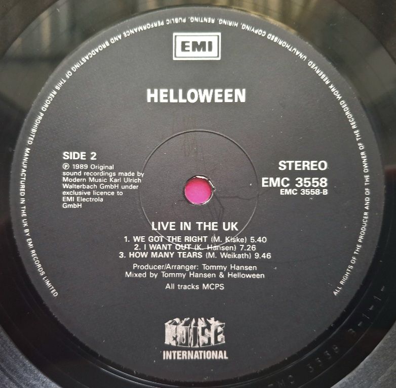 Helloween - Live In The U.K. - 1989.  (LP). 12. Vinyl. Пластинка. England. - фото фото фото 3