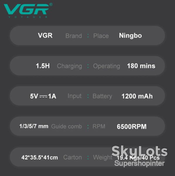 Триммер VGR V-998 GREEN, 4 насадки, LED display - фото фото фото 4