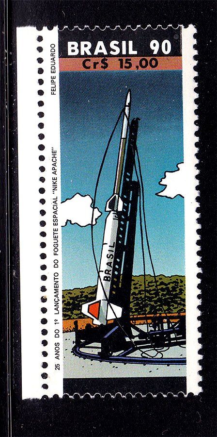 Космос  . Бразилия 1990 г  MNH - ракета - фото фото фото 0