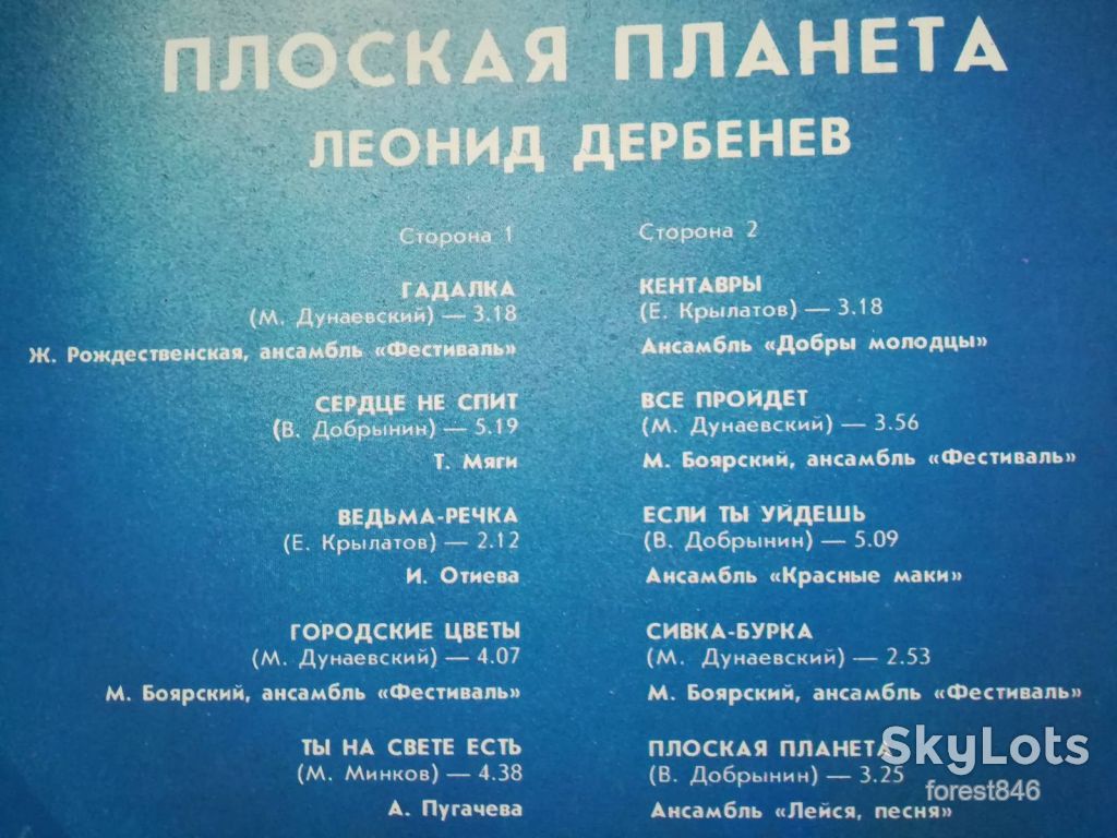 Леонид Дербенев-Плоская планета  (2)-VG+, Мелодія - фото фото фото 2