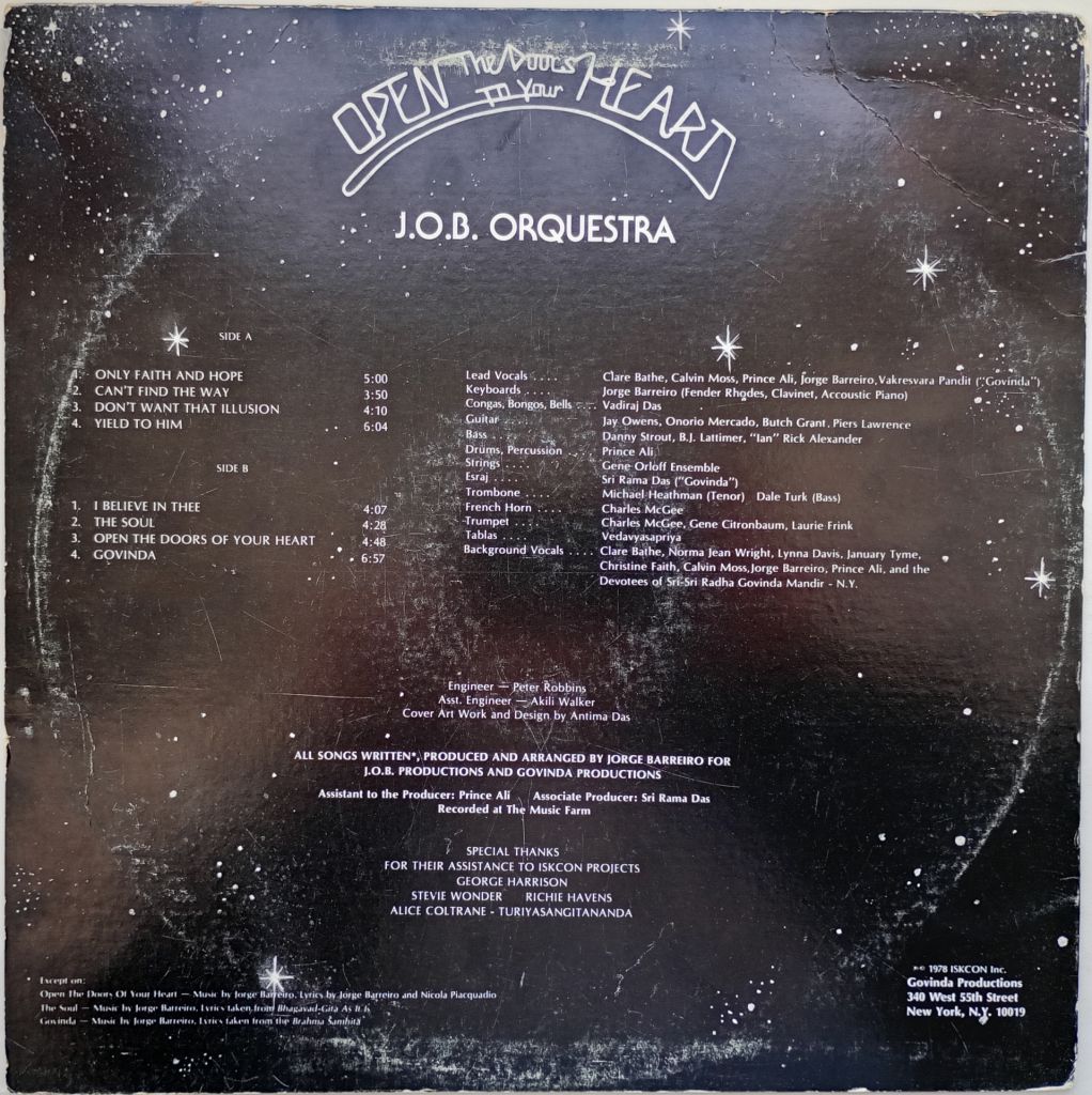 J.O.B. ORQUESTRA Open The Doors To Your Heart LP VG - фото фото фото 1