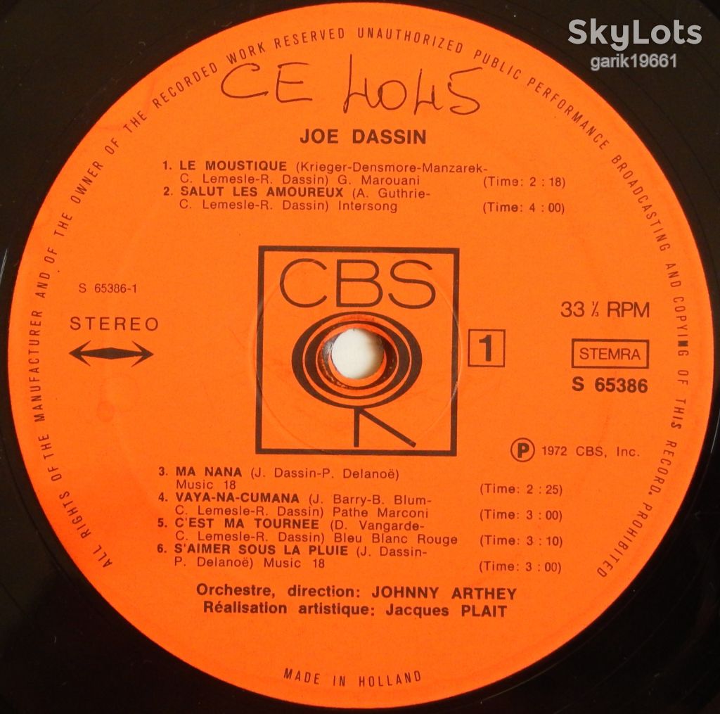 Joe Dassin – Joe   (CBS – CBS 65386, Holland) EX/VG - фото фото фото 3