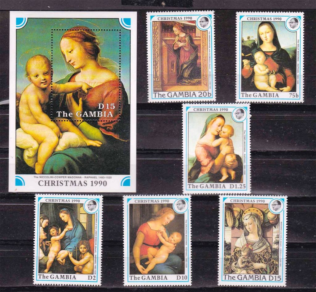 NM Искусство . Гамбия 1990 г  MNH - Рождество - фото фото фото 0
