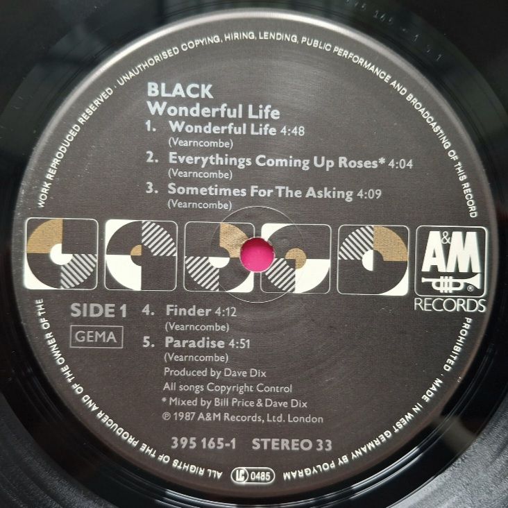 Black. Colin Vearncomble - Wonderful Life - 1987.   (LP). 12. Vinyl. Пластинка. Europe. - фото фото фото 4