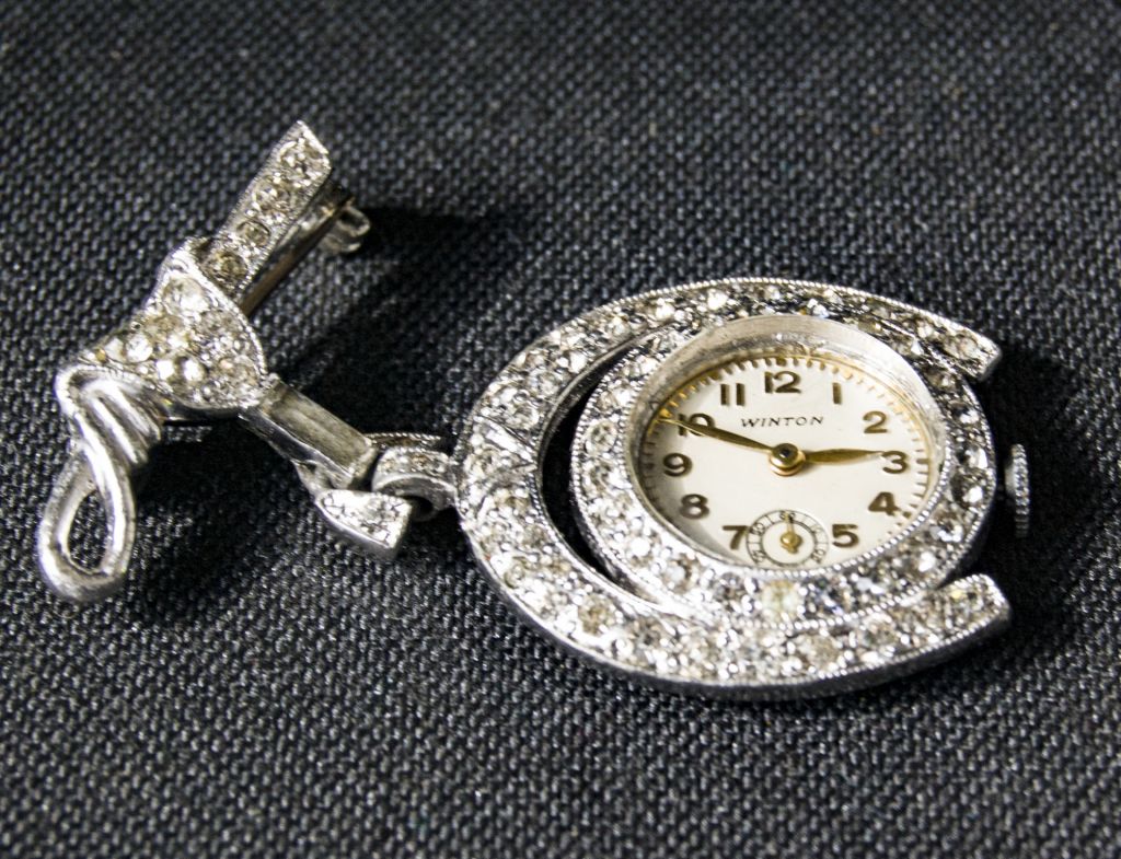 ⏰Винтажная  брошь-часы-Winton. Art Deko.1940г.Швейцария. - фото фото фото 5
