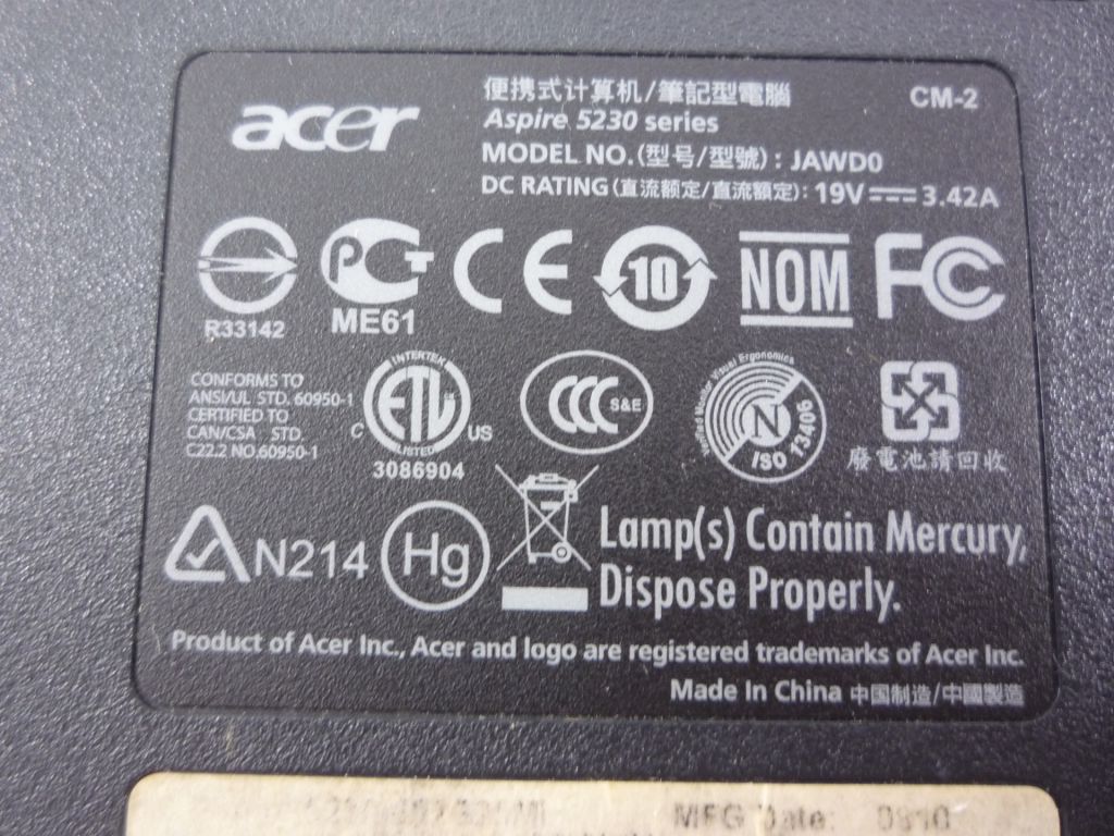 Корпус з кришкою ноутбука Acer Aspire 5230 - фото фото фото 6