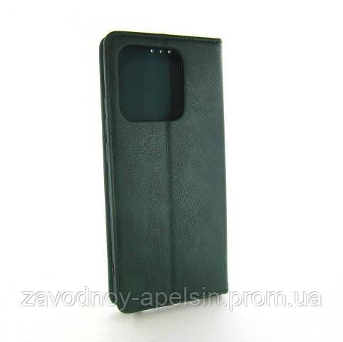 Чехол книжка Xiaomi Redmi 12C Poco C55 Кожаный (зеленый) - фото фото фото 1