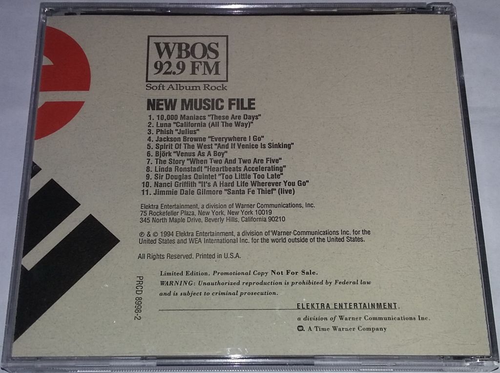 VARIOUS WBOS Sampler - New Music File CD US - фото фото фото 2
