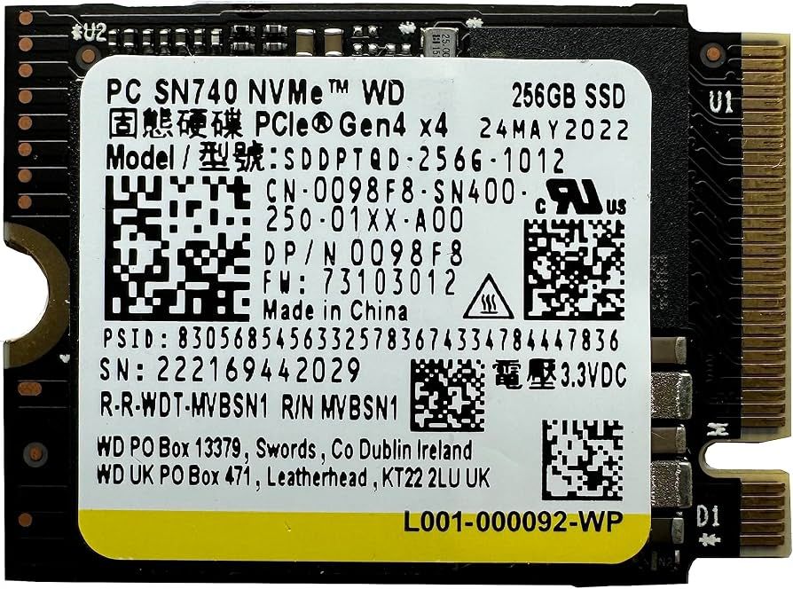 256Gb SSD NVMe PCI-E 4.0 WD SN740 2230 99% - фото фото фото 0