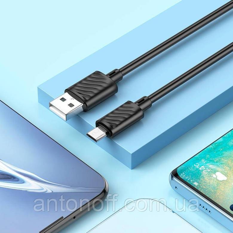 Кабель Hoco X88 Micro-USB - USB (2.4А 1 м) чорний - фото фото фото 6
