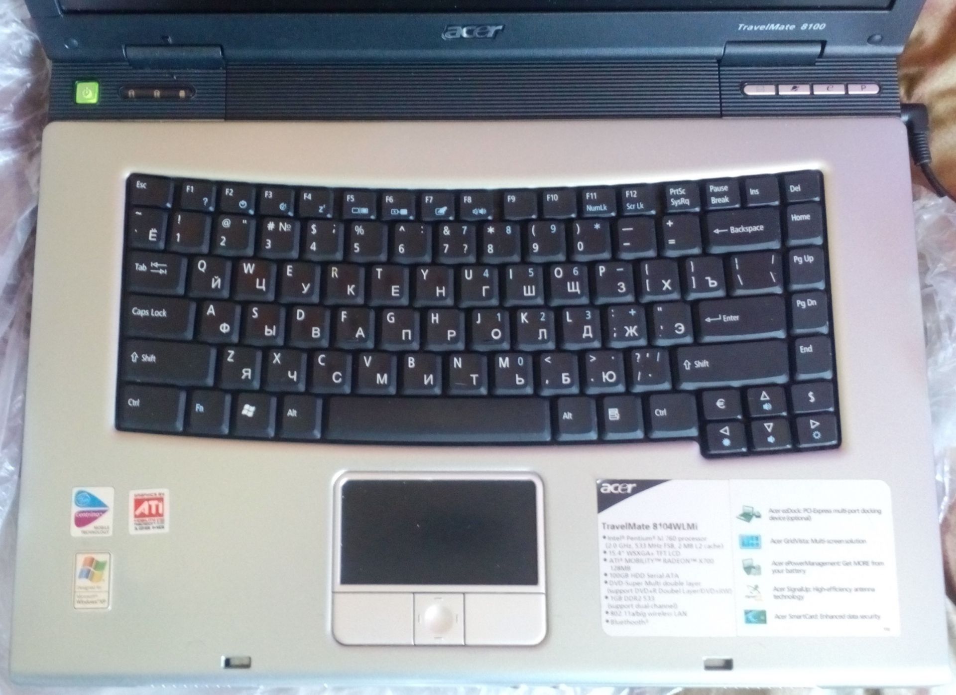 Ноутбук Acer TravelMate 8104WLMi + сумка мышка - фото фото фото 2
