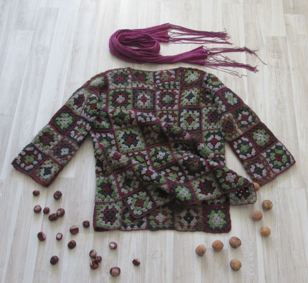 Handmade в'язаний джемпер бабусин квадрат ручна робота бохо - фото фото фото 7