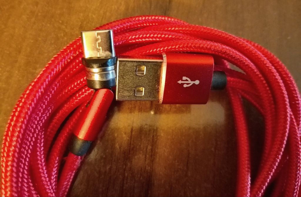 Кабель магнитный красный 2M Cable+Type-C Plug,вращающийся 540град. - фото фото фото 1