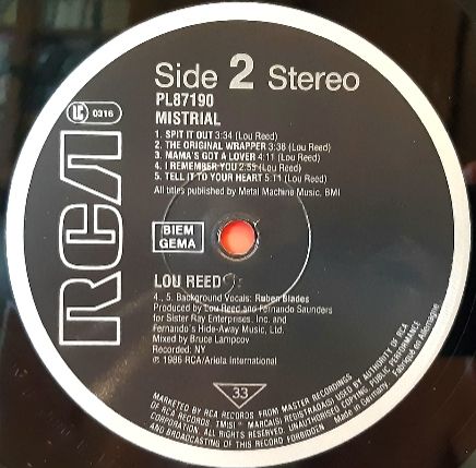 Lou Reed - Mistrial - 1986.  (LP). 12. Vinyl. Пластинка. Germany. - фото фото фото 5