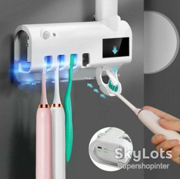 Держатель зубных щеток Brush Sterilizer, Белый / Диспенсер для зубной пасты / Уф стерилизатор - фото фото фото 2