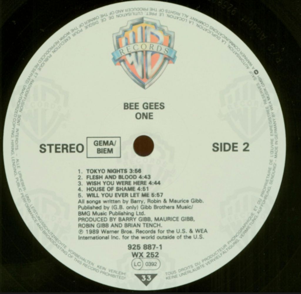 Bee Gees - One - 1989.  (LP). 12. Vinyl. Пластинка. Germany. - фото фото фото 5